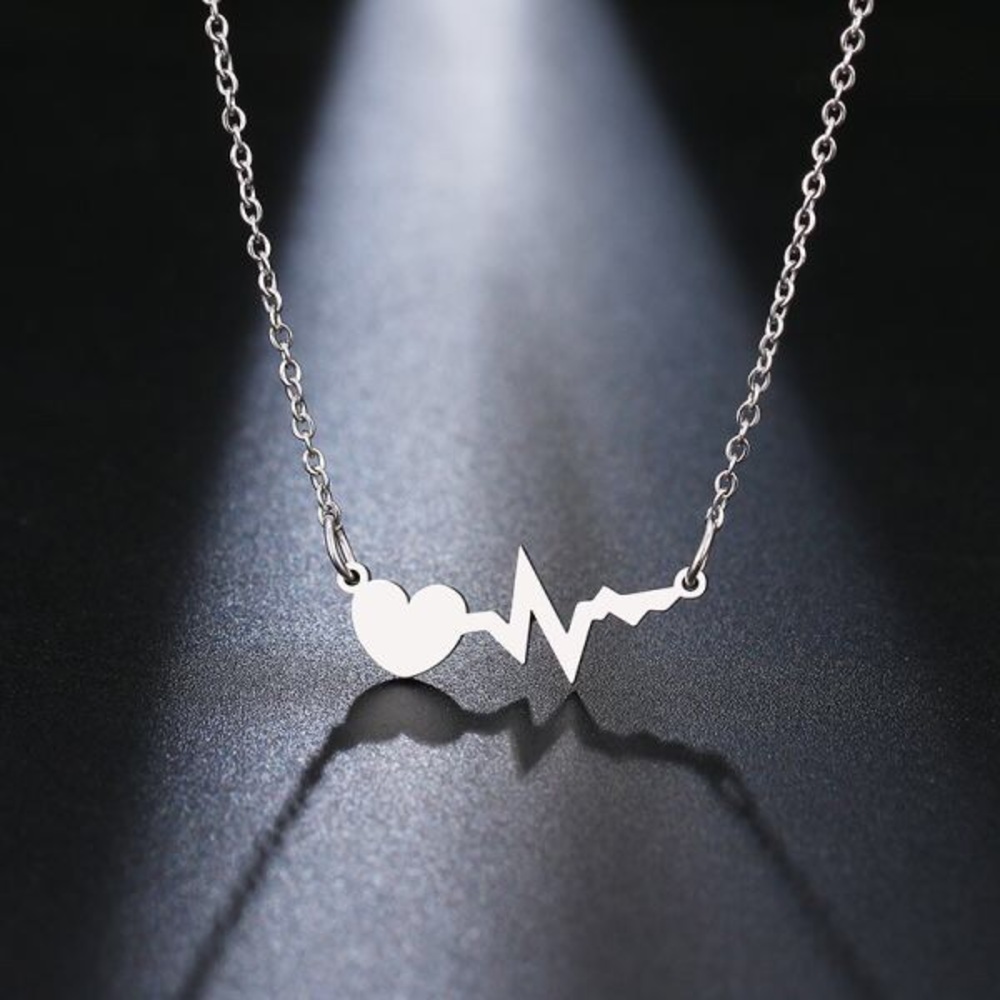 Silver Heart Beat Necklace